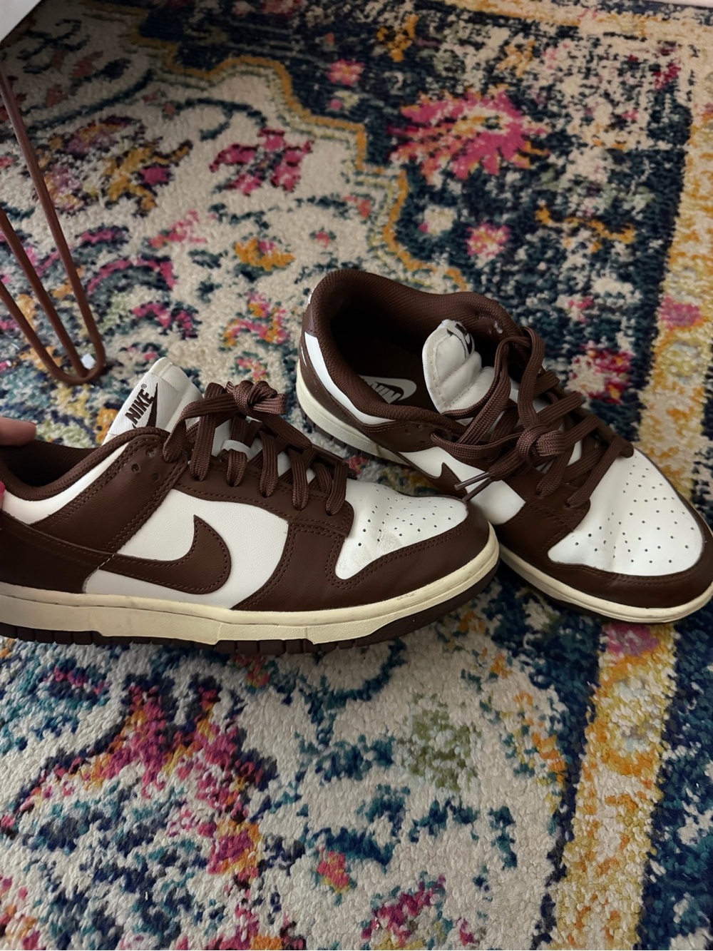Nike women’s Brown and White Low-Top dunks